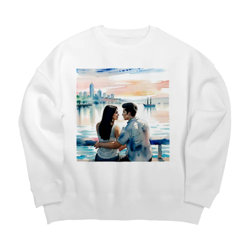 ラブロマンスのカップル Big Crew Neck Sweatshirt