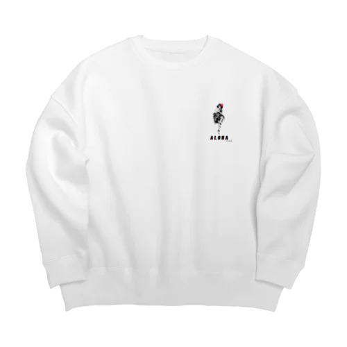 ハイビスカスのフラダンサー Big Crew Neck Sweatshirt