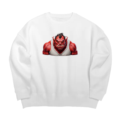 リアルな赤鬼 Big Crew Neck Sweatshirt