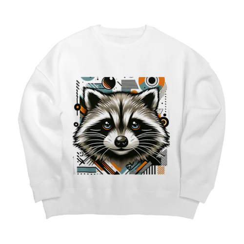 たぬきアート Big Crew Neck Sweatshirt