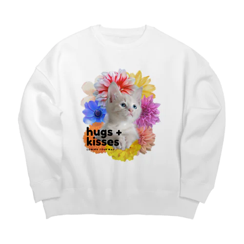 キスハグ！フラワーにゃんこ Big Crew Neck Sweatshirt