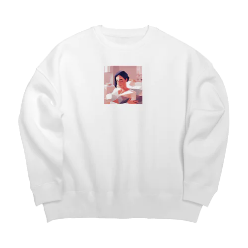 マッサージを受けている美人 Big Crew Neck Sweatshirt