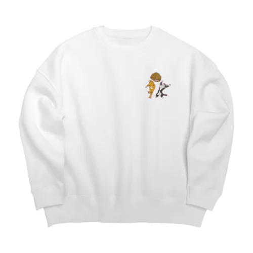 ねぞうねこ Big Crew Neck Sweatshirt