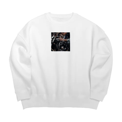 バイク整備 Big Crew Neck Sweatshirt