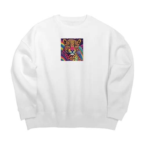 psychedelicなヒョウ Big Crew Neck Sweatshirt