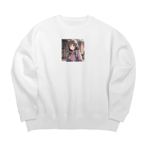 山登り萌女子 Big Crew Neck Sweatshirt