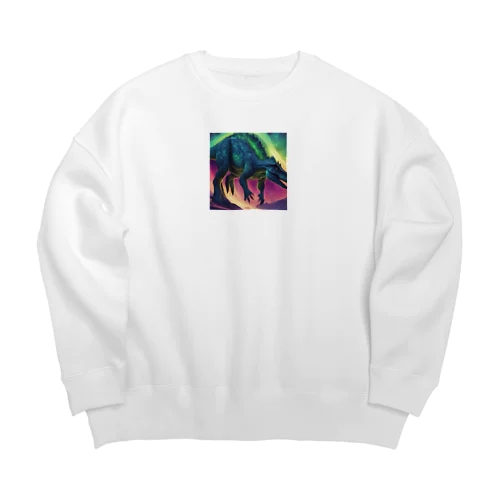 オーロラのような発光をする恐竜 Big Crew Neck Sweatshirt