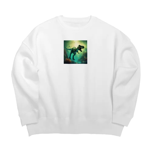 透明な皮膚を持つ恐竜 Big Crew Neck Sweatshirt