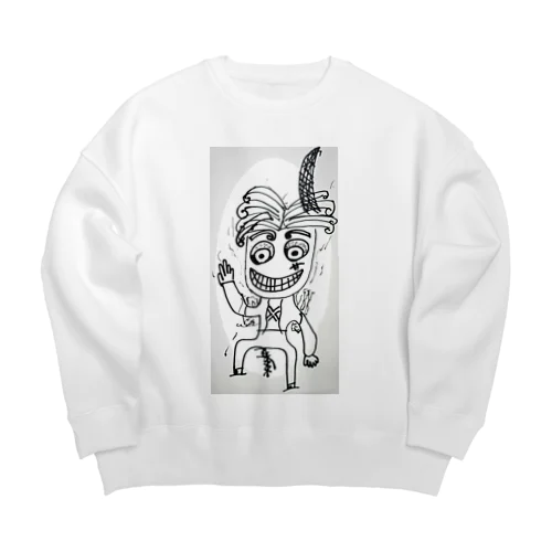 枕子草文 Big Crew Neck Sweatshirt