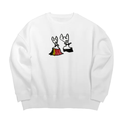 おやまのきつねのおんなのこ Big Crew Neck Sweatshirt