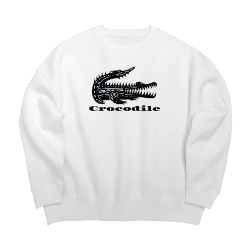 トライバルクロコダイル Big Crew Neck Sweatshirt