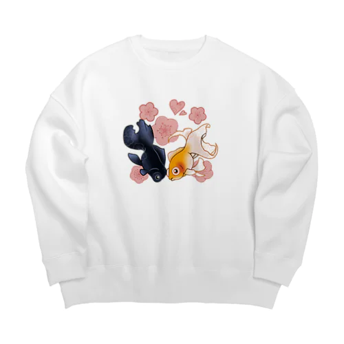 蕾、花咲く 梅金魚 Big Crew Neck Sweatshirt