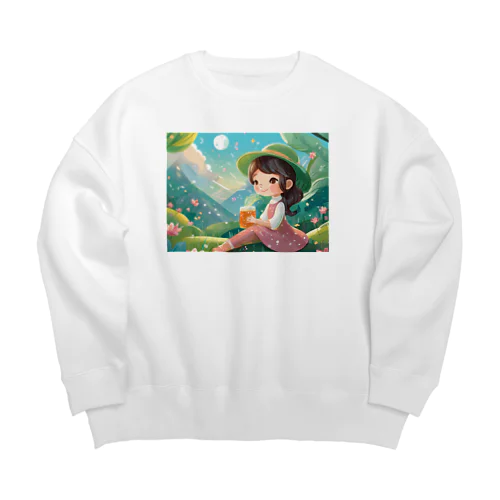 可愛い女の子 Big Crew Neck Sweatshirt