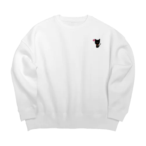 ねこ日和（黒猫） Big Crew Neck Sweatshirt