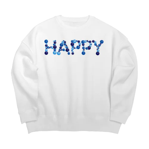 バルーン文字「HAPPY」（青色系） ビッグシルエットスウェット