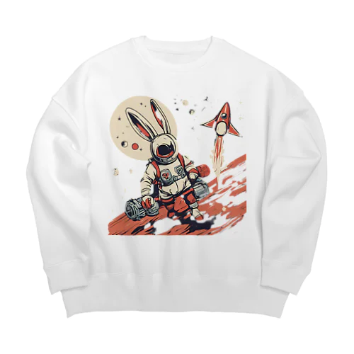 ロケットうさぎ　平和維持 Big Crew Neck Sweatshirt