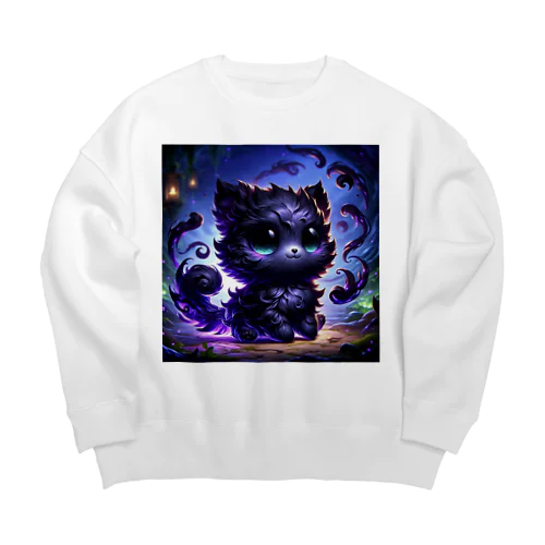 闇属性の猫2 Big Crew Neck Sweatshirt