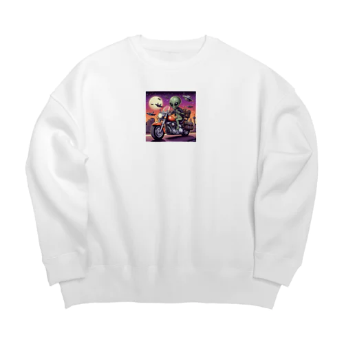 バイク宇宙人2 Big Crew Neck Sweatshirt