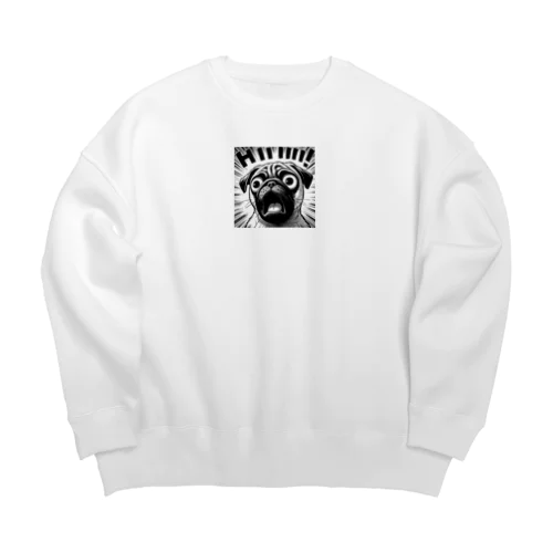 びっくりパグ Big Crew Neck Sweatshirt