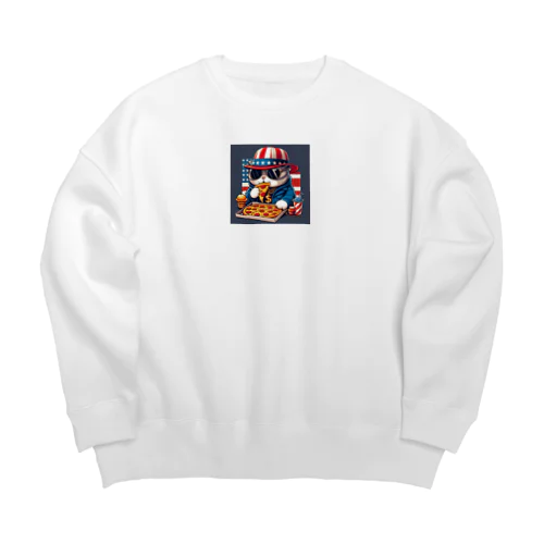 ファンキーなファット猫 Big Crew Neck Sweatshirt