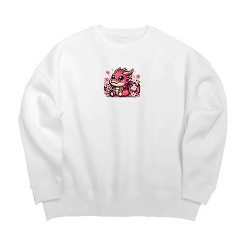 かわいすぎるドラゴンマスコットキャラ Big Crew Neck Sweatshirt