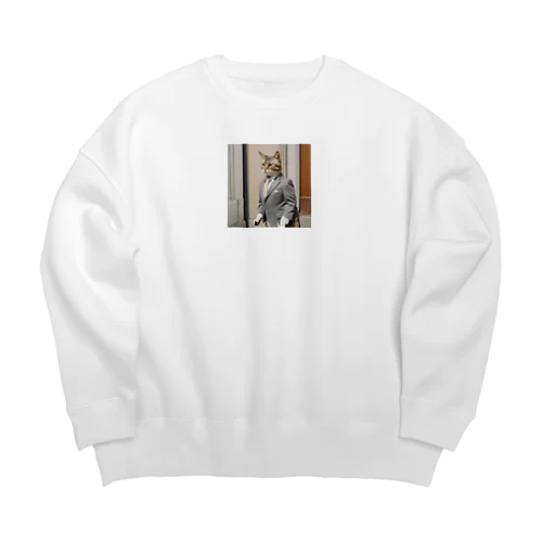 スーツねこ Big Crew Neck Sweatshirt