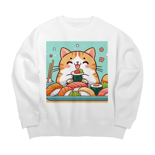 ☆す☆し☆ね☆こ☆ Big Crew Neck Sweatshirt