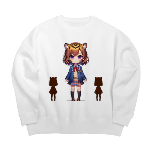 寅の女子高生 Big Crew Neck Sweatshirt