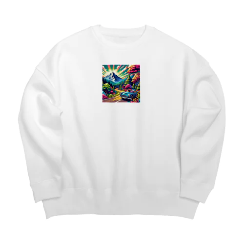 山のドライブ Big Crew Neck Sweatshirt