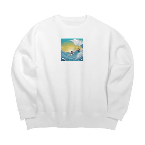 ハワイ　サーフィン Big Crew Neck Sweatshirt