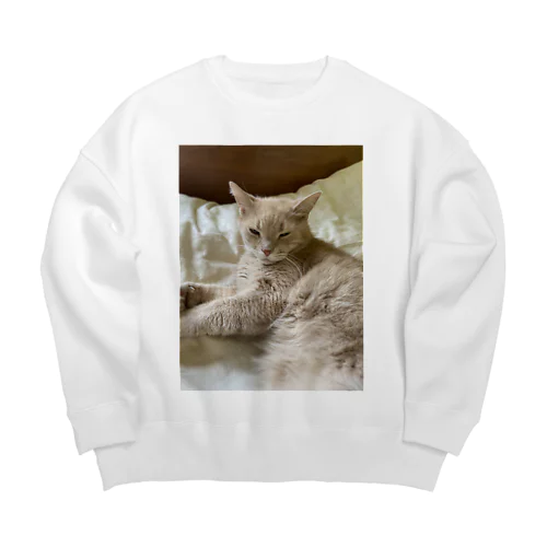 ねこかわたすかる6 Big Crew Neck Sweatshirt