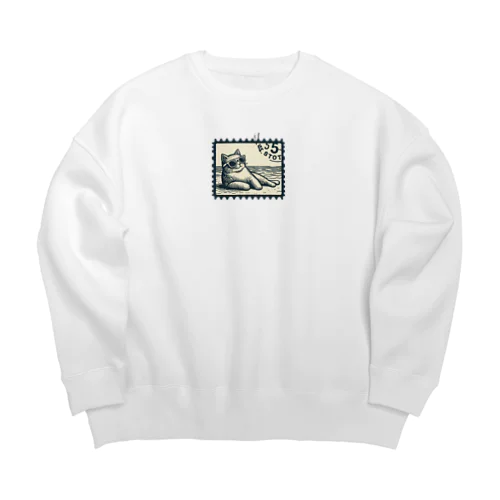 キメる猫 Big Crew Neck Sweatshirt