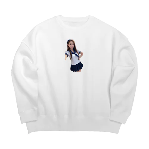 AI美女 Big Crew Neck Sweatshirt