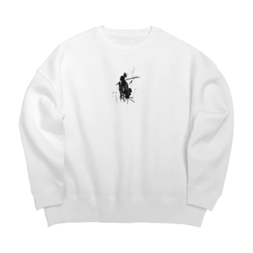 黒と白のサムライ: 陰と陽の完璧なバランス Big Crew Neck Sweatshirt