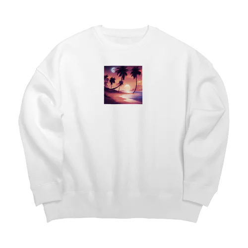 夕方の砂浜 Big Crew Neck Sweatshirt