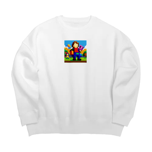 ドット君冒険の始まり Big Crew Neck Sweatshirt