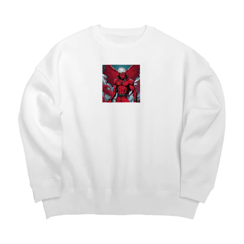 赤い悪魔 Big Crew Neck Sweatshirt