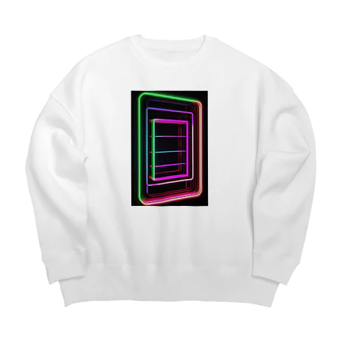Abstract_Neonsign Big Crew Neck Sweatshirt
