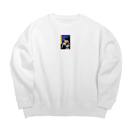 片うさ耳少女 Big Crew Neck Sweatshirt