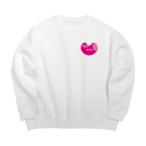 ピンク　ハート　aloha Big Crew Neck Sweatshirt