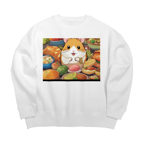 ハムスターのグルメな冒険 Big Crew Neck Sweatshirt