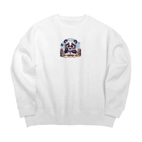 お勉強中のパンダ Big Crew Neck Sweatshirt