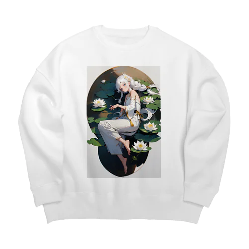 蓮花の少女 Big Crew Neck Sweatshirt