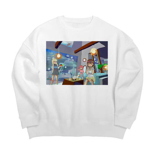 海の中の家の鍋パーティー Big Crew Neck Sweatshirt