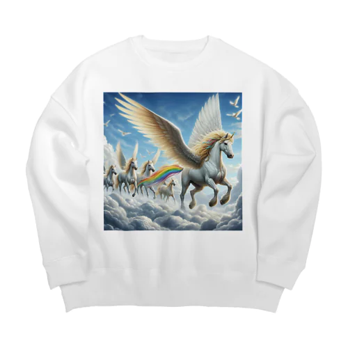 幻想的なペガサス Big Crew Neck Sweatshirt