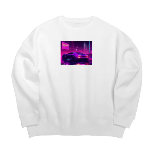 闇夜の中、主人公が追手から逃げるために猛スピードで運転している車 Big Crew Neck Sweatshirt