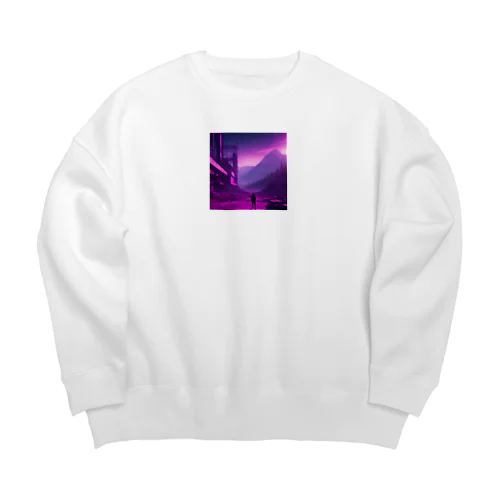 荒野の中に寂しく立ち並ぶ未完成の建設現場 Big Crew Neck Sweatshirt