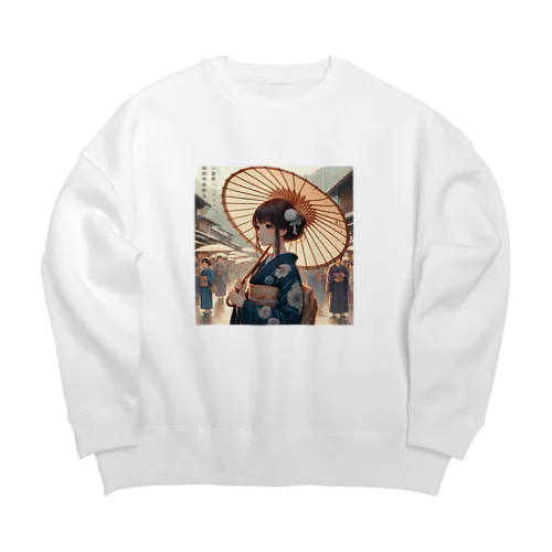 雨の日の遊郭 Big Crew Neck Sweatshirt