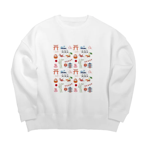 あっぱれ　Japanese culture Big Crew Neck Sweatshirt