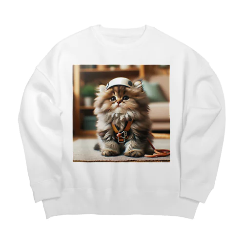 アルピニスト猫ちゃん4 Big Crew Neck Sweatshirt